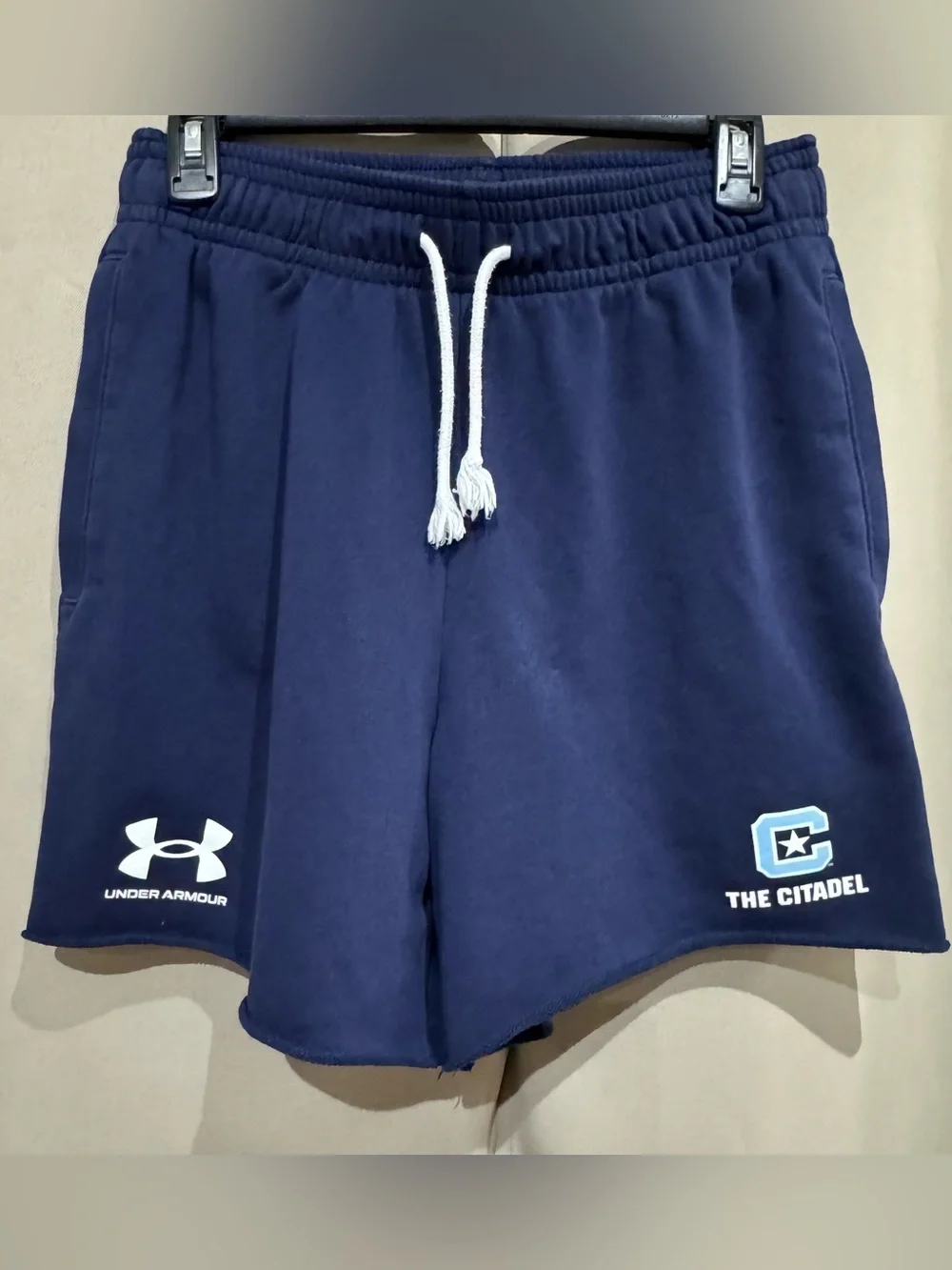 Under Armour Navy Citadel Men’s Basketball Team Sweatshorts – Player Gear